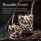 LAFCO New York Classic Fall Candle, Saffron Sandalwood - 6.5 oz - 50-Hour Burn Time - Reusable, Hand Blown Glass Vessel - Made in The USA