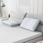 Memory Foam Bed Pillow for Pressure Relief - Memory Foam Neck Pillow with Removable Cooling & Soft Cover – Two-Sided, Contour Orthopedic Bed Pillow for Side Back Stomach Sleeper