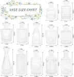 12pcs Glass Bud Vase Set, Small Clear Flower Vases for Centerpieces in Bulk, Mini Vintage Vase for Wedding, Home,Table Decoration