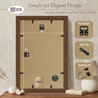 VCK 11x17 Picture Frame 3 Pack, Brown Wood Poster Frame with Exclusive Wood Grain, Wall Mounting Hanging