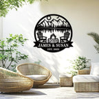 Personalized Camping Signs Custom Outdoor Campfire Metal Sign Custom Mountain Campfire Sign Family Name Sign Personalized Camping Gifts Fire Pit Cabin Campsite Sign(Campfire)