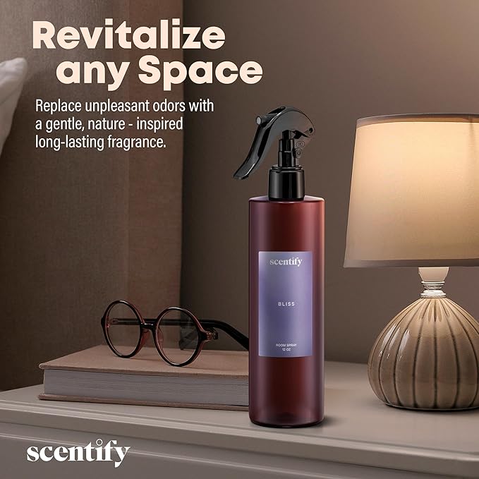 Scentify Bliss Odor Neutralizing Room Spray – Luxury Eucalyptus & Bergamot Fragrance, Instant Odor Eliminator for Home, Office & Car – 12oz