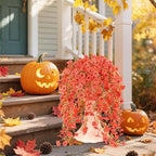 6 Bundles Artificial Fall Flowers for Outdoors Fake Plants Garden Home Fall Decor,UV Resistant Realistic Silk Faux Autumn Flower Indoor Outside Front Porch Patio Balcony Yard Farmhouse(Orange)