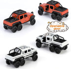 KIDAMI Diecast Toy Trucks 4 Pack Die Cast Metal Toy Cars Pull Back Cars Openable Doors Off-Road Vehicles Birthday Gift for Boys and Toddlers (Original)