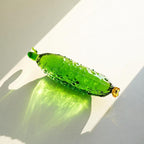 Handmade Crystal Cucumber Figurine Glass Cucumber Fruit Collectible Paperweight for Home, Kitchen, Desktop Decor