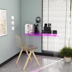 Acrylic Desk, Modern Study Table for HomeOffice-Extended Surface Multi-Purpose Console & EntrywayTable, Sturdy Lightweight Design（(42.5-inch, Pink)