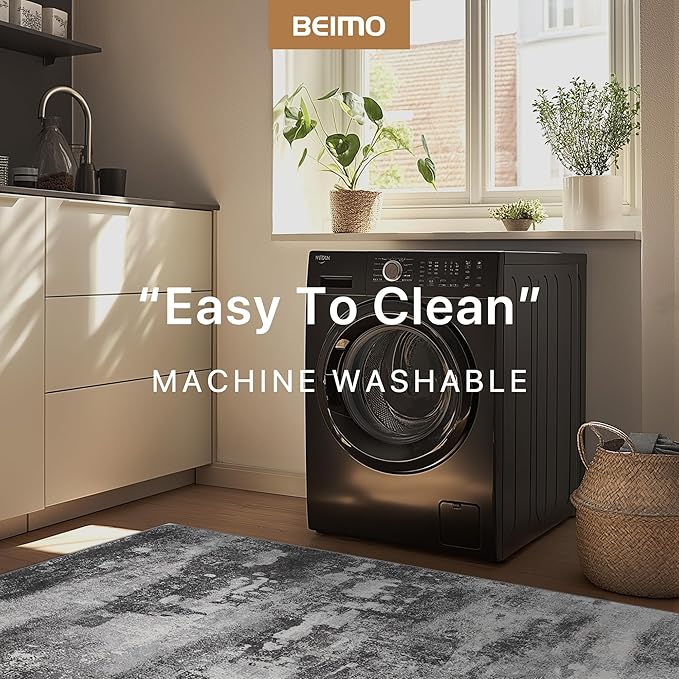 Area Rugs 8x10 for Living Room Bedroom Machine Washable Modern Abstract Soft Dark Large Rugs with Non Slip Backing, Floor Carpet for Dining Room