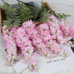 4PCS Pink Artificial Wisteria Hanging Flowers 40'' Tall Lush Fake Wisteria Flowers for Floor Vases Silk Flowers for Wedding Arch Ceremony Window Box Home Garden Backdrop Decoration (Pink)