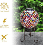 Sunnydaze 10-Inch Solar Gazing Ball for Garden - Glass Outdoor Gazing Globe - Summer Trellis - Set of 2