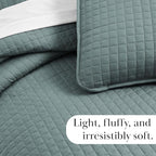 Southshore Fine Living, Inc. Quilts, Queen Size/Full Quilt Bedding Set, Stain & Pet Hair Resistant Bedding, Coverlet Full/Queen Size Bedspread, Soft Microfiber with 2 Pillow Shams, Steel Blue (Teal)
