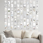 Y2K BOO Elegant White Wall Collage Kit - 100 Aesthetic Posters for Room Decor, Perfect Dorm and Bedroom Wall Art, Minimalist White Collage Kit for Teen Girls