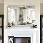 30x40In Silver Bathroom Mirror for Wall, Brushed Nickel Rectangle Mirrors with Metal Frame, Bathroom Rectangular Mirror Modern Wall Mirror for Bedroom Living Room, Hangs Horizontal or Vertical