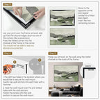 SIGNWIN 46"x72" Extra Large Framed Wall Art Green Line Art Mountain Landscape Illustration for Home Living Room Bedroom Decor (Frame Assembly Required)