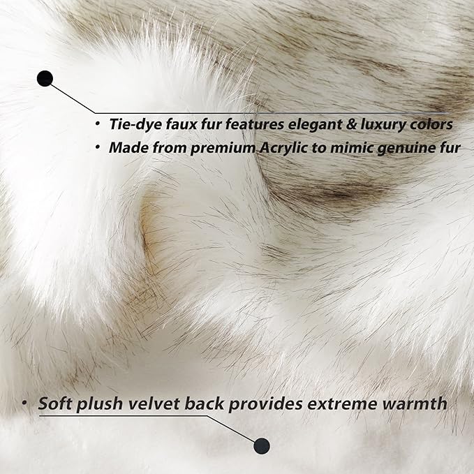 BATTILO HOME Luxury Ivory White Faux Fur Throw Blanket for Bed, Extra Large Super Soft Fluffy Cozy Fall Thick Warm Fox Fur Throw Blankets for Couch, Bed Reversible to Plush Velvet (60"x80")
