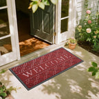 Yimobra Welcome Mat Outdoor Indoor, All-Season Waterproof Front Door Mat Outside Entrance, All-Weather Heavy Duty Non-Slip Doormat, Low Profile Porch Patio Entrance Mats, 47x24, Red