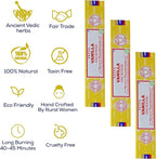 Satya Vanilla Incense Sticks - Bng 15gmx12 Pack With Raajsee Incense Holder Bundle - Nagchampa Natural