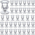 Foaincore 36 Pcs Candlestick Holders Bulk 2.5 Inch Taper Candle Holder for Table Centerpiece Thick Glass Ritual Candle Stand for Wedding Christmas Valentines Festival Party Decorations (Clear)
