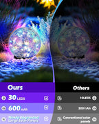 Garden Solar Ball Lights Outdoor Waterproof, 30 LED Cracked Glass Globe Solar Power Ground Lights for Path Yard Patio Lawn, Christmas Decoration Landscape Colorful (2 Pack 3.9'')