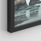 SIGNWIN Framed Rocky Storm Cloud Sky Beach Ocean Wall Art, Set of 4 Landscape Colorful Wall Decor Prints, Nature Wilderness Wall Décor for Living Room, Bedroom - 12"x16" Black