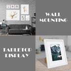 8x10 White Picture Frames set of 3, Made of Wooden and Glass Photo frame - Displays Picture 5x7 with Mat or 8 x 10 without Mat, Desktop & Wall Collage Frame set