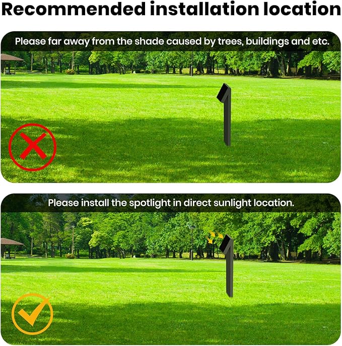 Solar Walkway Light, Dimmable Metal Solar Pathway Light Outdoor IP65 Waterproof, 3000K 500LM Solars Yard Lights for Yard Garden Patio Landscape Lawn