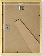 Vittanly 9x12 Picture Frames Set of 9, Shatter Resistant Plexiglass, Display 6x8 Pictures with Mat or 9x12 without Mat, Photo Frames for Wall or Tabletop, Engineered Wood, Gold