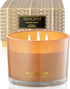 96NORTH Luxury Coffee Soy Candle | Large 3 Wick Jar Candle | Up to 40 Hours Burning Time | 100% Natural Soy Wax | Housewarming Gift for Men and Women