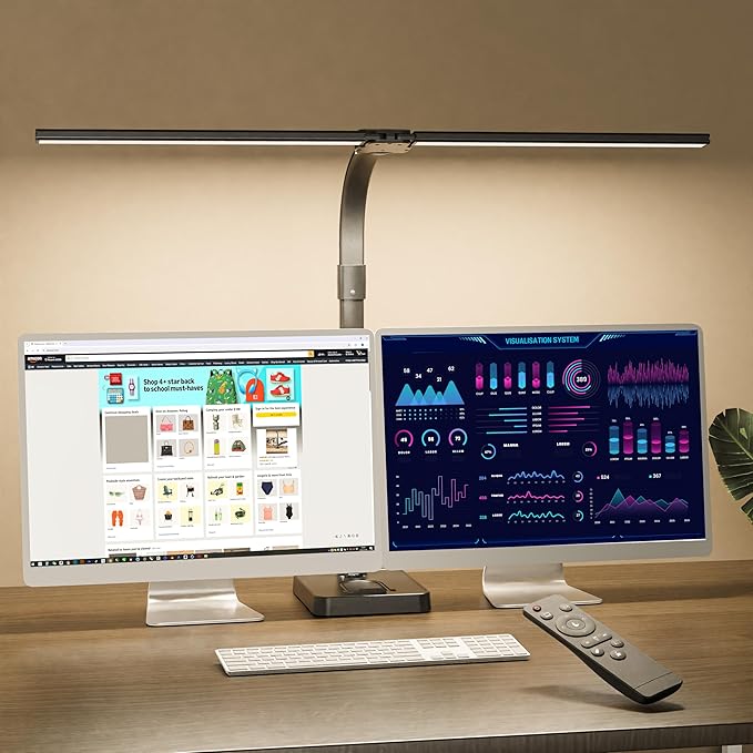 Desk lamp，Led Desk Lamp for Office Home - Eye Caring Architect lamp, 24WDual Screen Computer Monitor Adjustable Smart Desk lamp, Suitable for Home/Office/Bedroom