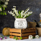 Vintage Planter Large Ceramic Plants Pot Green Leaves Crack Cottage Scroll Vase Flower Vase Pot Indoor Plants Home Kitchen Decor Farmhouse Antique Decorative Gift