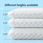 Ultra Thin Pillow 2.25" Stomach Sleeping, Gel Memory Foam Flat Pillow for Stomach and Back Sleepers, Slim Design Memory Foam Pillow with Two-Sided (CertiPUR-US, Standard Size)
