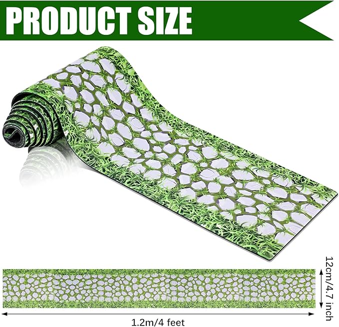 Jetec 2 Pcs Christmas Village Accessories Christmas Brick Snow Road Village Street Mat Decorations Snow Brick Mat for Home Garden Landscape, 4.7 x 47.2 Inch (Classic Style)