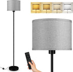 Floor Lamps for Living Room, Stepless Dimmable Floor Lamp with Remote, 2700K-6500K Colors Temperature & Brightness Adjustable,10W/1200LM Gray LED Floor Lamp, Modern Standing Lamp for Bedroom/Office