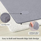Glass Chair Mat 46" x 55" Heavy Duty Tempered Glass Mat, Office Glass Floor Mat with Round Corner and Polished Edge for Smooth Glide, Carpet Hardwood Floor Protector,Grey