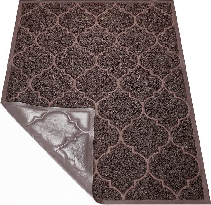 Cosyearn Door Mat, Front Door Mat, 46x35, Welcome Mats for Entryway,Garage,High Traffic Areas, Jumbo Size, Doormat Entrance, Waterproof Mat, Easy Clean, Outdoor Indoor Floor Mat,Non Slip (Brown)