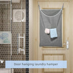 X-Large Door Hanging Hamper Bag,2 Pack Large Capacity Hanging Laundry Hamper Basket with Wide Opening Dirty Clothes Laundry Hamper Storage Bag Size 35X22inch(Grey-2Pack)