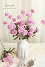 Floroom 5pcs Fuchsia Pink Faux Silk Mums Artificial Flowers, Bulk Fake Small Mini Chrysanthemums with Stems for DIY Wedding Centerpieces Floral Arrangements Vase Fillers Home Decorations