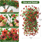 Artificial Hanging Flowers Plants for Outdoor Fall Decoration, 2 PCS Fake Silk Daisy Planter UV Resistant Look Real for Outside Patio Porch Home Autumn Decor (Red Brown)