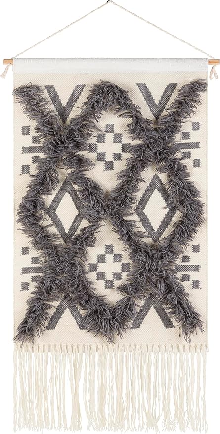 Mark&Day Wall Hanging, Windigsteig Coastal Farmhouse Charcoal Tapestry Wall Hanging for Living Room, Bedroom, Office or Kitchen (48"H x 24"W)