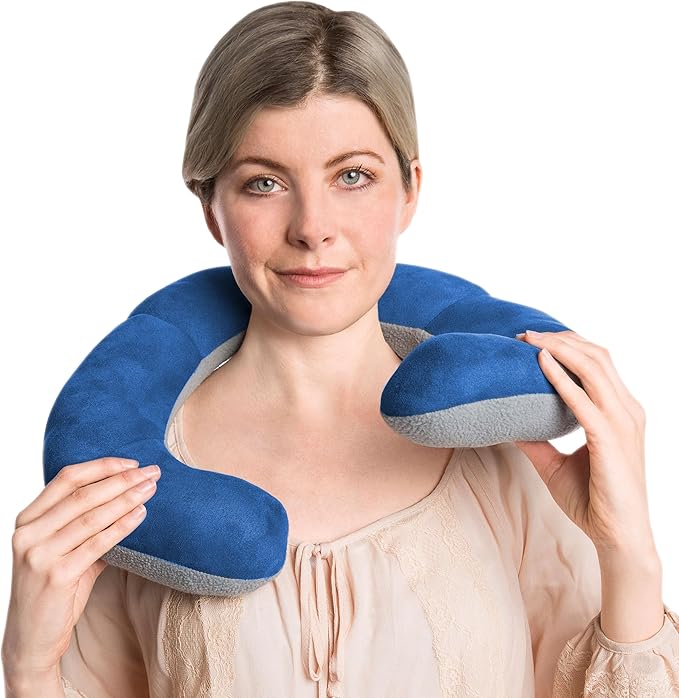 Travelon Deluxe Wrap-n-Rest Pillow, Cobalt/Gray