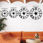 24inch/60cm Large Wall Clocks for Living Room Decor,Vintage,Modern,Round,Silent,Non Ticking,Black Wall Clock for Home,Garden,Office,Cafe Decoration(Iron Roman Numerals, 24 inches)