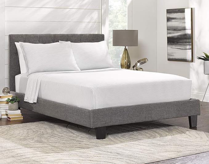 Queen Sheets by Pure Bamboo, Genuine 100% Organic Viscose Derived from Bamboo Bed Sheet Set, Luxuriously Soft & Cooling, Double Stitching, Lifetime Quality Promise (Queen, Stripes)