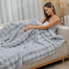 UKELER Plush Furry Throw Blanket Large Super Soft Fluffy Blankets Throws for Bed, Couch, Sofa, Office, Camping Plush Shaggy Faux Fur Blanket 60''x80'' Grey