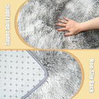 6x9 Fluffy Area Rug for Living Room,Shag Area Rugs for Bedroom,Soft Fuzzy Rug Non-Shedding Indoor Plush Carpet for Kids Bedroom Nursery Dorm Home Decor,Tie-Dyed Grey