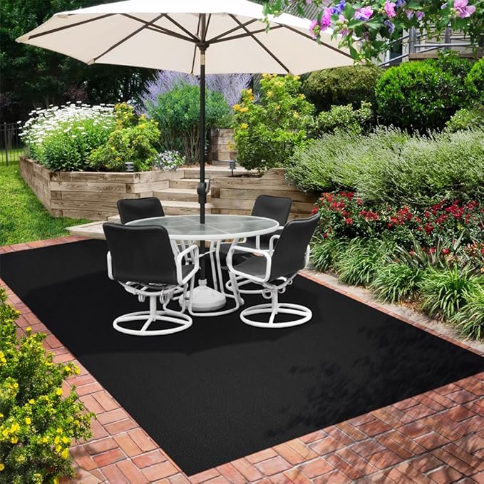 House, Home and More Indoor Outdoor Carpet with Rubber Marine Backing - Black - 6 Feet x 50 Feet - Durable, UV-Resistant - Adds Color and Comfort to Your Deck, Patio or Other Outdoor Rug Space.