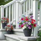 UV Resistant Artificial Petunias 13.3In Fake Flowers Artificial Flowers for Outdoors Silk Flowers 4PCS Fake Hanging Basket Plants Suitable for Outdoor Porch Decor patio Decor Mixed full color