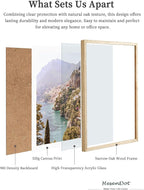 HesenDot Natural OAK Wood Framed Italy Coastal Wall Art,12x16in Amalfi Coast Canvas Wall Print,Positano Seascape Boho Poster Wall Decor for Living Room,Bedroom,Office Gallery Set of 1