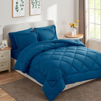CozyLux King Size Comforter Set Teal - 7 Pieces Bed in a Bag King, Luxury Soft Bed Set for All Seasons, Bedding Set with Down Alternative Comforter, Sheets, Pillowcases & Shams