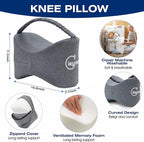 Side Sleepers Knee Leg Pillow Leg Pillow for Side Sleeping with Strap,100% Memory Foam Wedge Contour Spacer Cushion for Back, Hip Knee Pregnancy Sciatica Pain Relief Free Sleep Grey