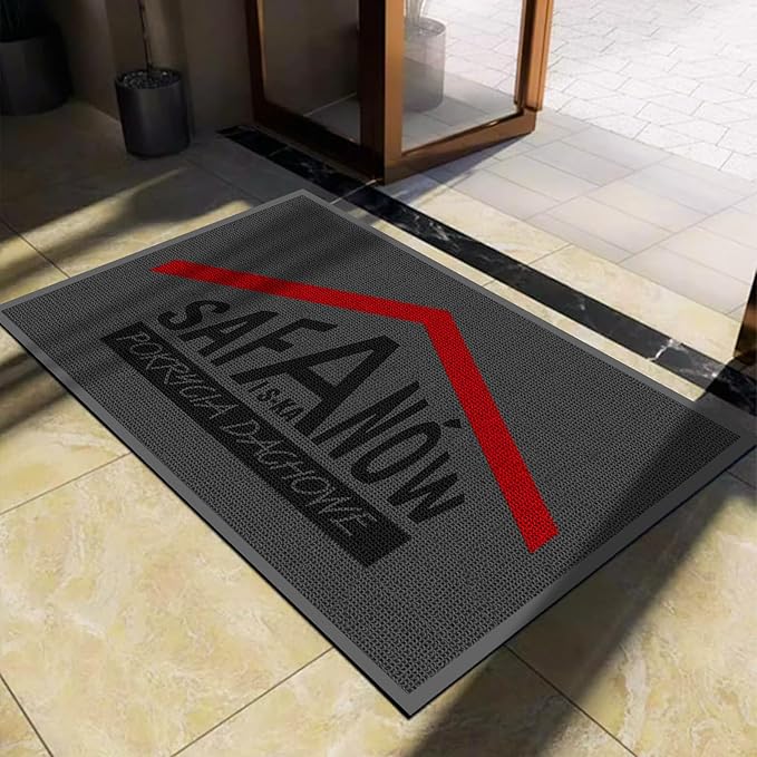 Custom Personalized Floor Mat with Any Logo Text Entryway Commercial Area Rugs Welcome Doormat Carpet for Business Home Indoor/Outdoor Non Slip Washable Durable