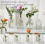 Glass Bud Vase Set of 60 - Small Vases for Flowers in Bulk - Assorted Vintage Crystal Vases for Flowers, Table Centerpieces (Clear, 60 Pcs)